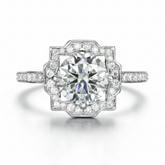 Solitário em prata .925 e 2.5ct moissanite
