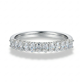Meia Aliança em prata .925 e 0.8CT Moissanite