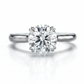 Solitário em prata .925 e 3.0 CT moissanite