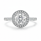 Anel em prata .925 e 1.0CT Moissanite