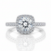 Solitário em prata .925 e 0,5, 1 ou 2CT moissanite