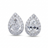 Brinco em prata .925 e moissanite em gota