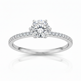 Solitário em prata .925 e 1.0 CT moissanite