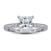 Solitário em prata .925 e 1.2 CT moissanite