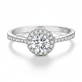 Solitário em prata .925 e 1CT moissanite