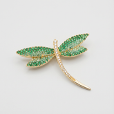 Broche Libélula com zircônia e topázios