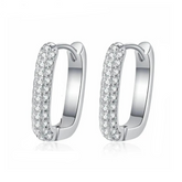 Brinco em prata .925 e 0.42ct moissanite