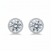 Brinco em prata .925 e 2.0 CT moissanite