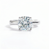 Anel Solitário em prata .925 e 3.5 CT moissanite