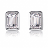 Brinco em prata .925 e 1.2CT moissanite