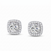 Brincos em prata .925 e 1 a 4 CT Moissanite redondo ou quadrado