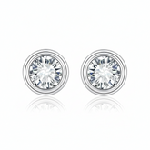 Brinco em prata .925 e 1.0 ou 2.0ct moissanite