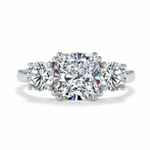 Anel 3 pedras em prata .925 e 3,5CT moissanite