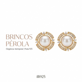 Brinco Clássico com zircônia e pérola