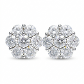 Brinco em prata .925 e 0.8, 1.4 ou 7.0ct moissanite