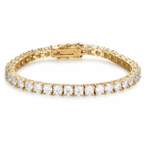 Pulseira Riviera em prata .925 e 5.0 MM Moissanite (SEMANA DA RIVIERA)