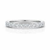 Meia aliança em prata .925 e 2mm moissanite