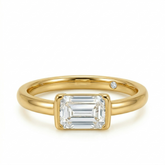 Anel Moissanite .925 com Esmeralda 1 ct, Noivado e Casamento.