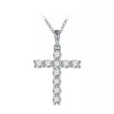 Colar com pingente cruz em prata .925 e 2.5mm ou 3.5mm moissanite