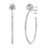 Brinco em prata .925 e moissanite