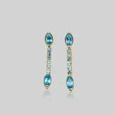 Brinco em topázio azul