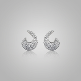 Brinco meia lua com zircônia