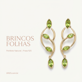 Brinco folhas em topázio
