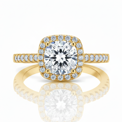 Solitário em prata .925 e 0,5, 1 ou 2CT moissanite