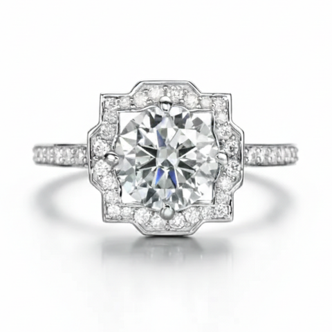 Solitário em prata .925 e  2.5ct moissanite