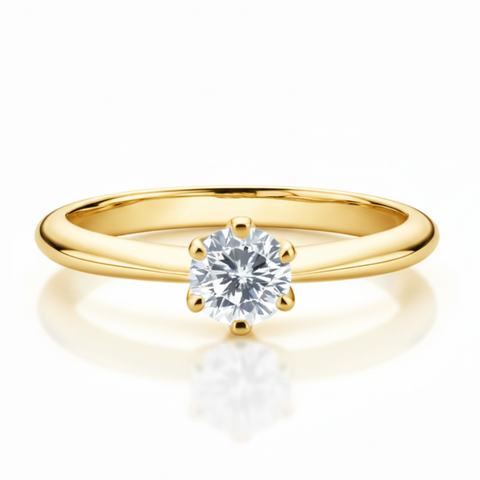 Solitário em prata .925 e 0,5 CT moissanite
