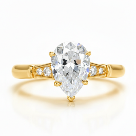 Solitário em prata .925 e moissanite