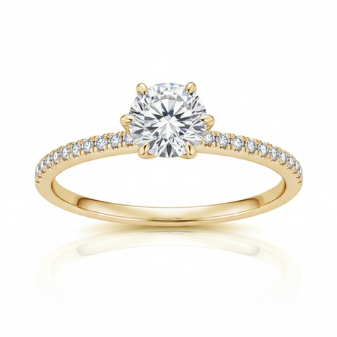 Solitário em prata .925 e 1.0 CT moissanite