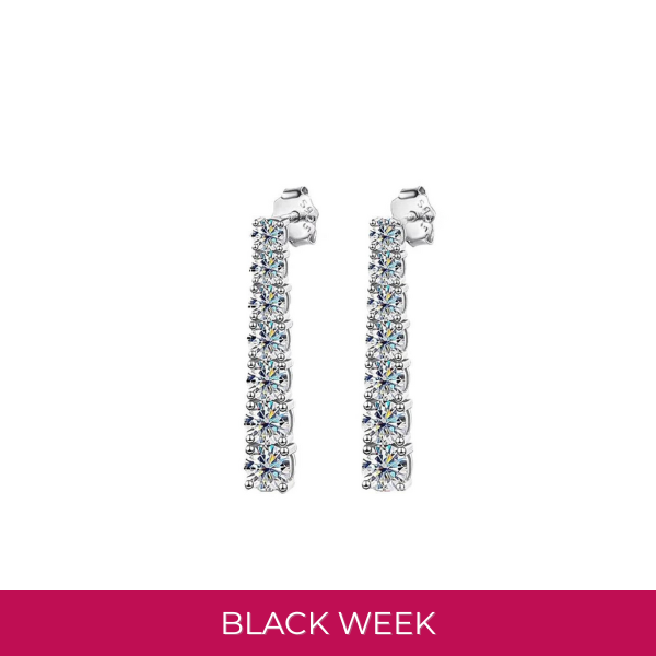 Brinco em prata .925 e 2.8ct moissanite