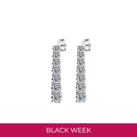 Brinco em prata .925 e 2.8ct moissanite