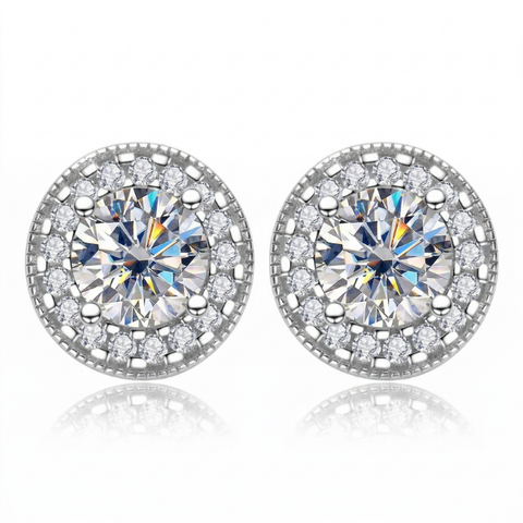 Brinco em prata 925 e moissanite 2.4ct