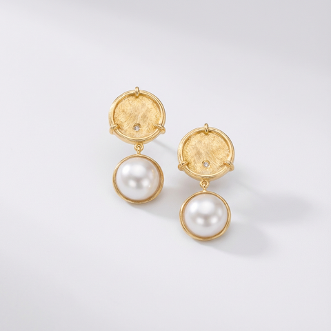 Brinco pérolas round