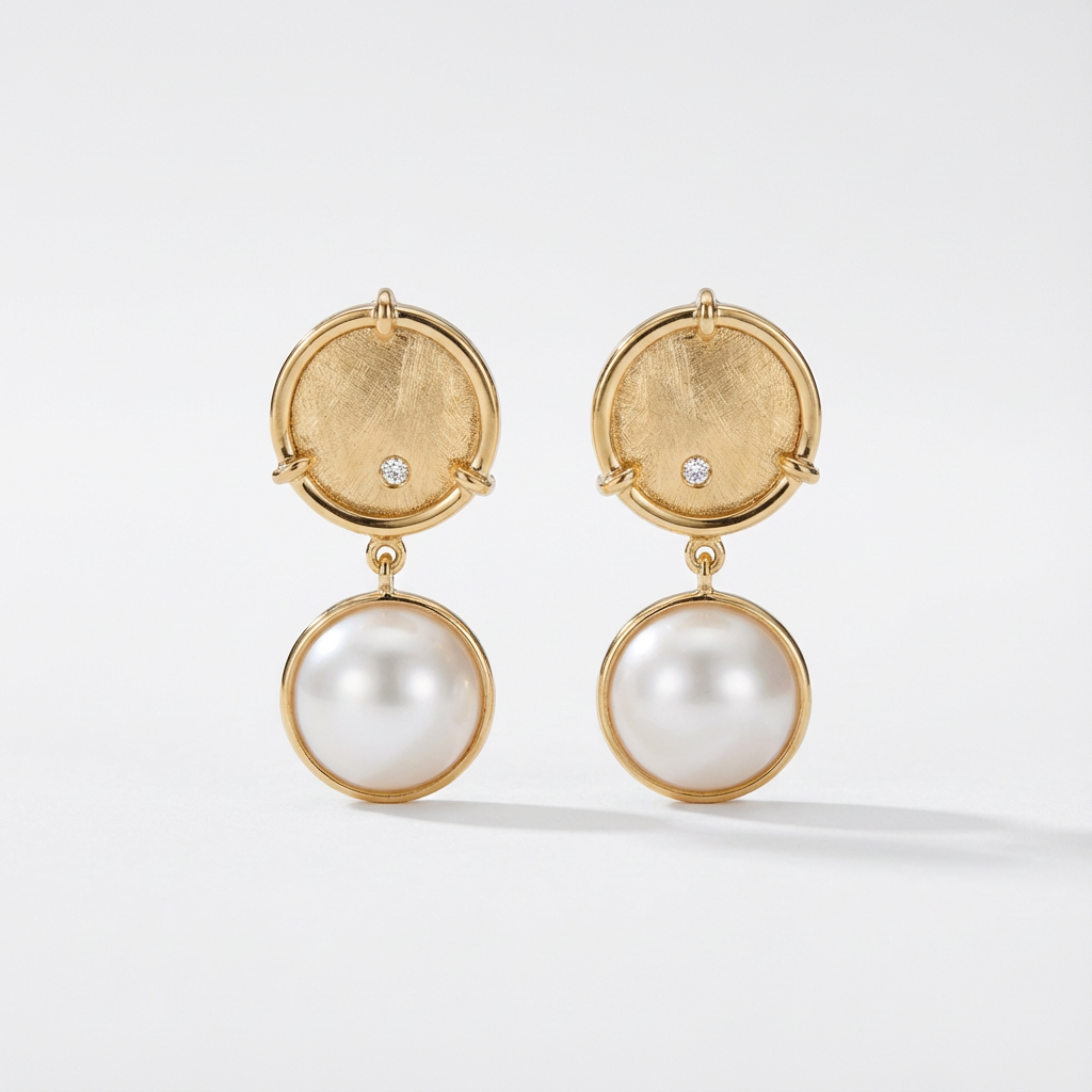 Brinco pérolas round