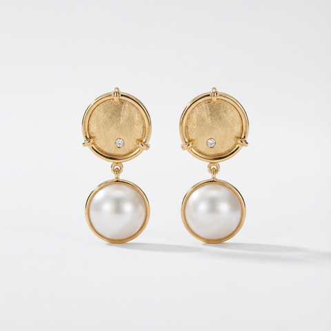 Brinco pérolas round