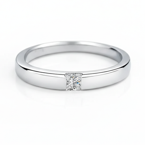 Anel em prata .925 e 0.3 CT moissanite