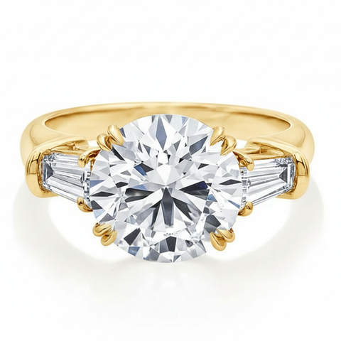 Solitário em prata .925 e 3CT ou 5CT moissanite