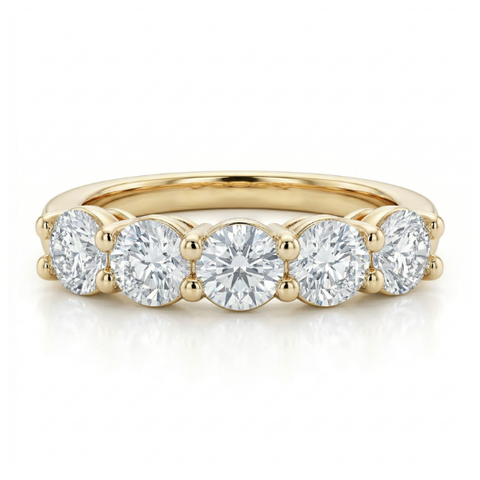 Meia Aliança em prata .925 e 4mm moissanite