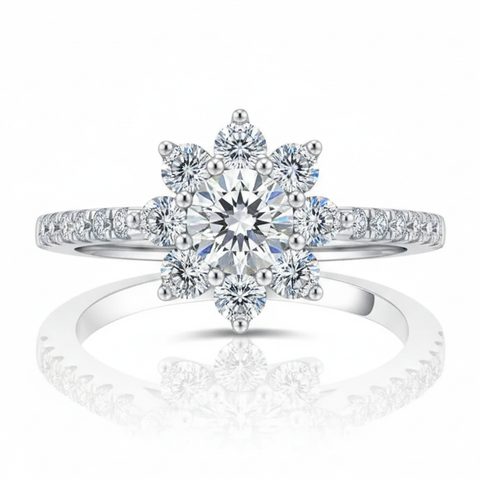 Anel em prata .925 e 1.0 9u 2.0CT moissanite