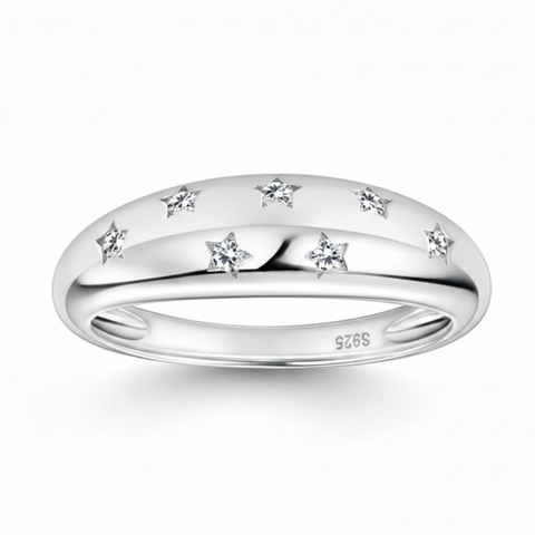 Anel em prata .925 e moissanite