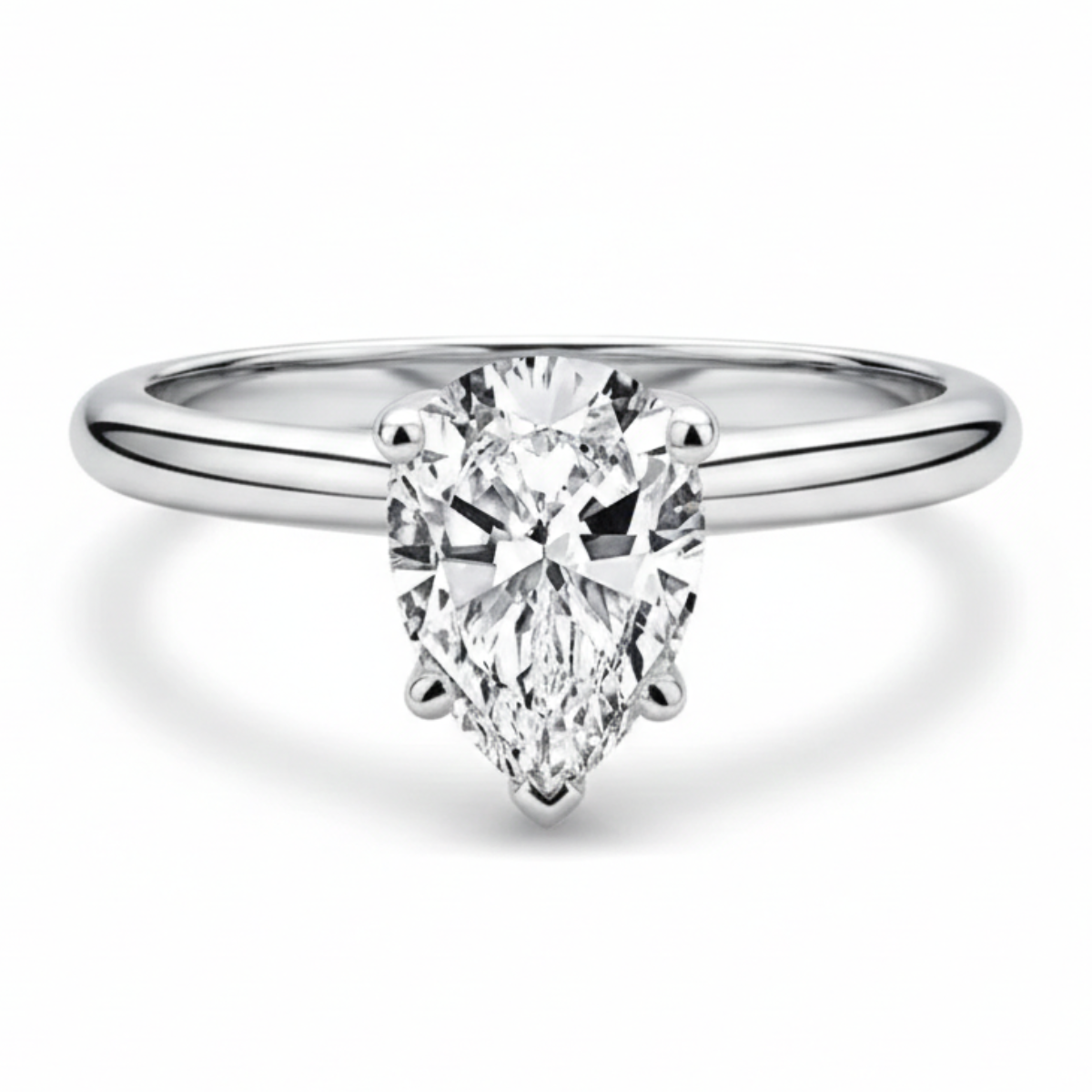 Solitário em prata .925 e 2 CT moissanite