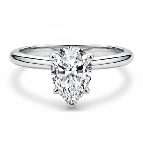 Solitário em prata .925 e 2 CT moissanite