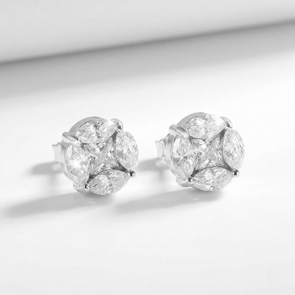 Brinco em prata .925 e 3.2ct Moissanite