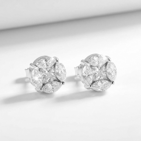 Brinco em prata .925 e 3.2ct Moissanite