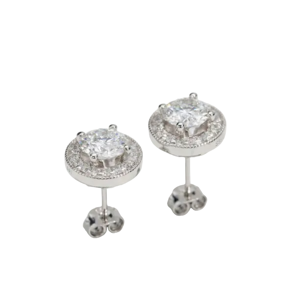 Brinco em prata 925 e moissanite 2.4ct
