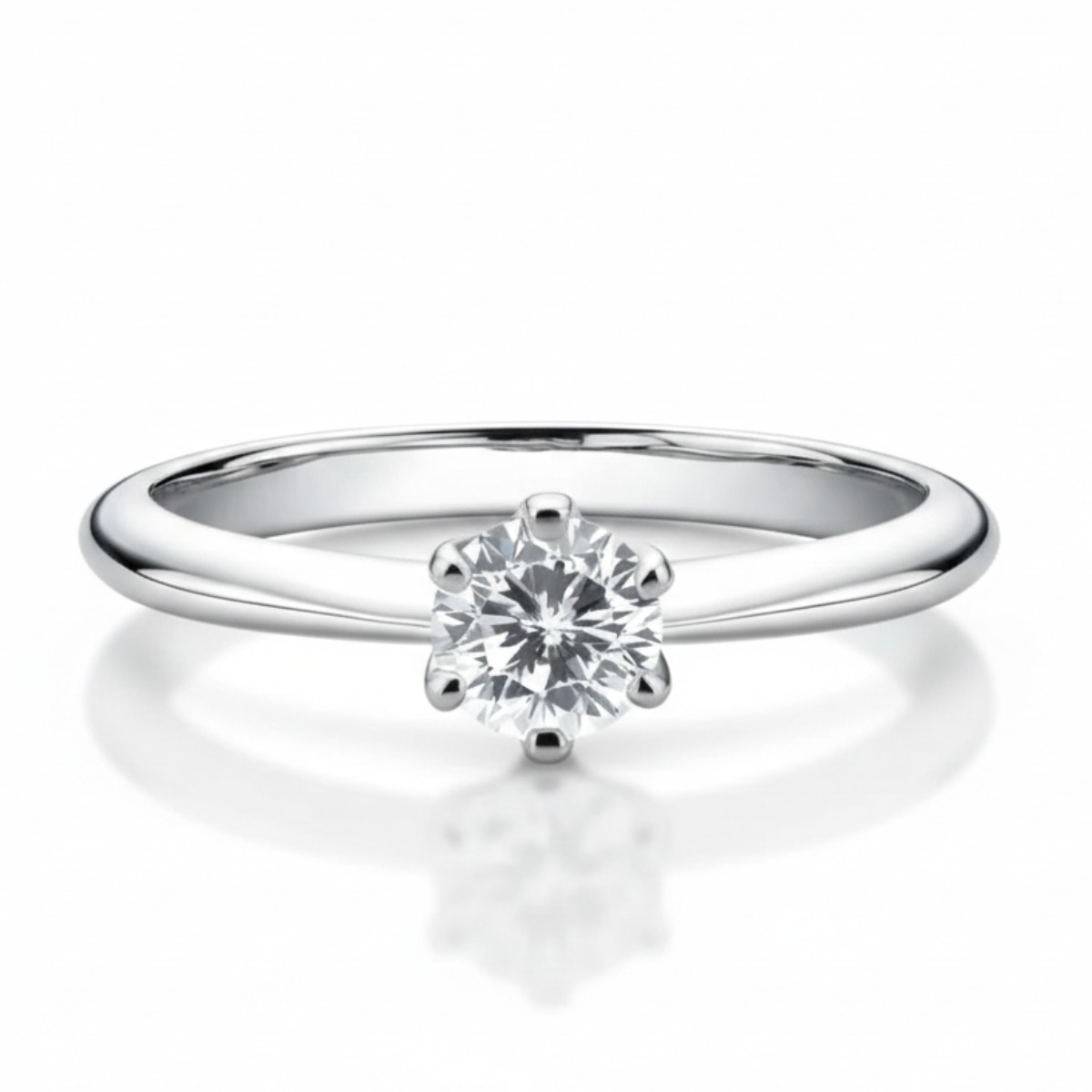 Solitário em prata .925 e 0,5 CT moissanite
