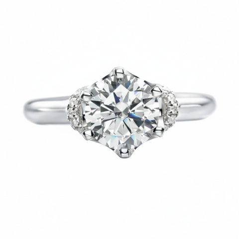 Anel em prata .925 e 2.5 CT moissanite